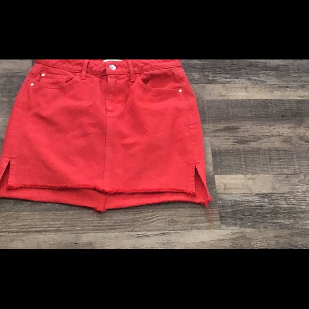 VTG Guess Retro Y2K Grunge Side Slits Red Mini Skirt Excellent Condition Size XS